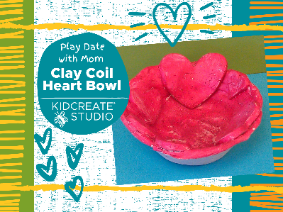 Kidcreate Studio - San Antonio. Play Date with Mom - Clay Coil Heart Bowl (18 months-6 Years)
